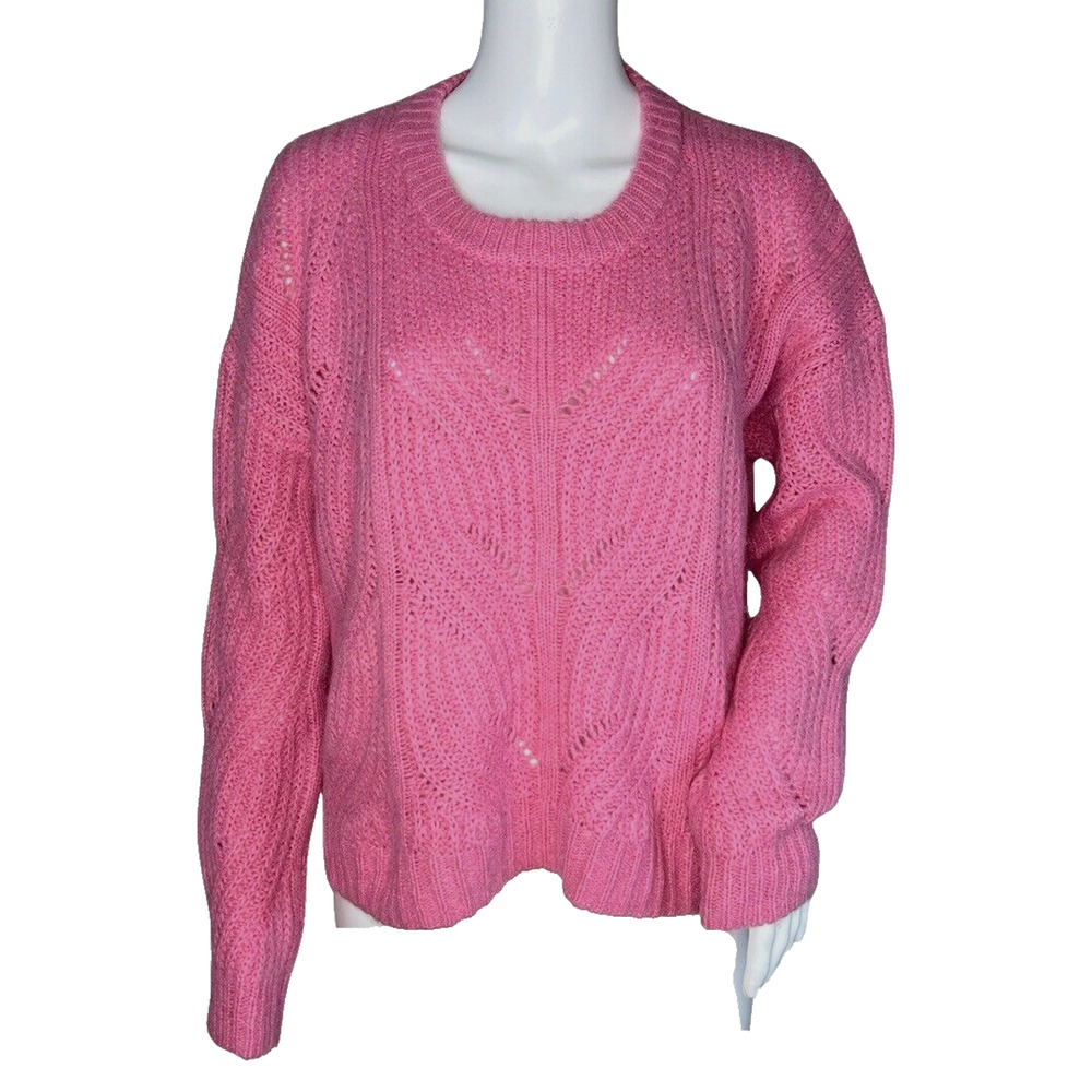 Madewell‎ Sweater Womens Medium Pink Charley Pullover Alpaca Blend Cozy Preppy